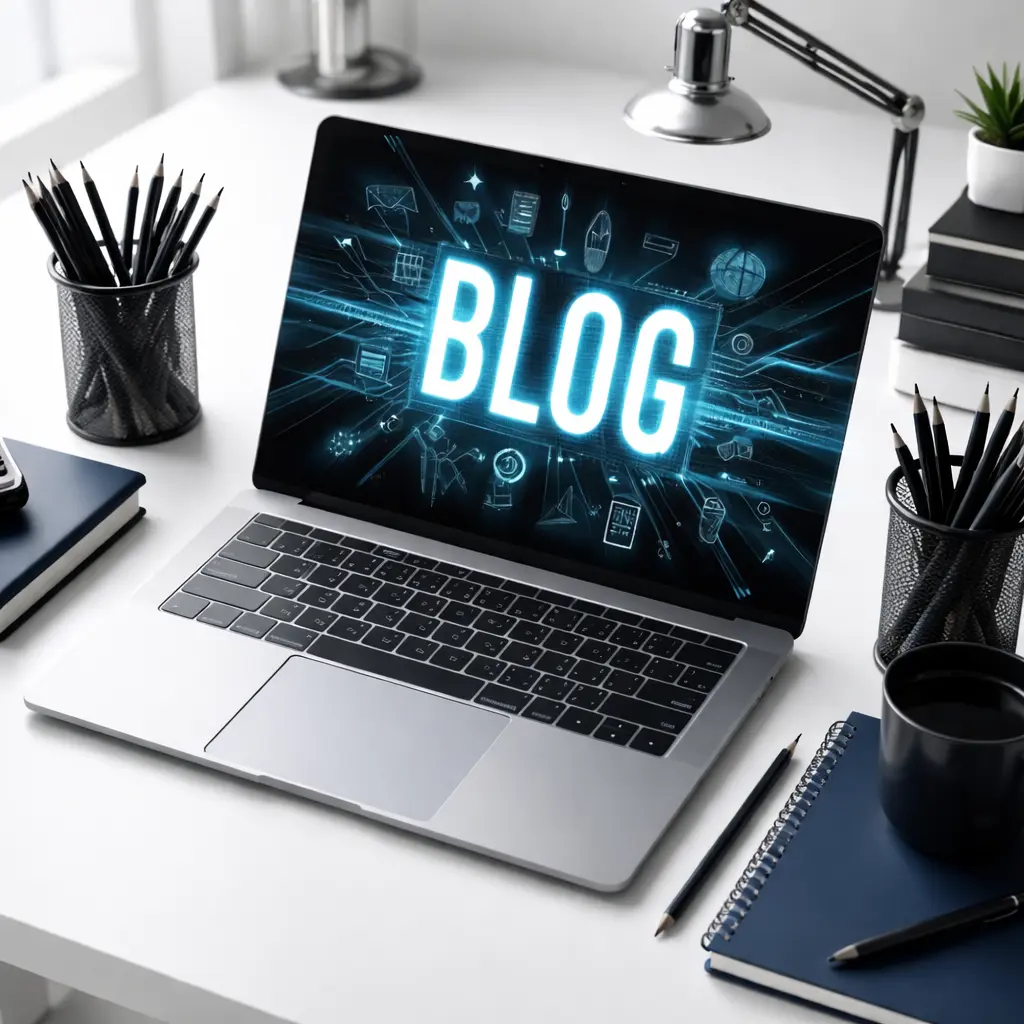 Best digital market expert in Thrissur blog displayed on laptop screen with SEO specialist and SMM consultant workspace setup
