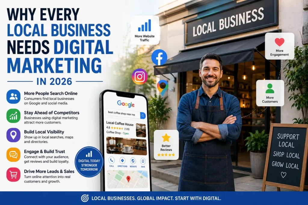 freelance digital marketer using digital marketing strategies in 2026 with SEO, SMM, online reviews, and Google search visibility to grow customers and sales.